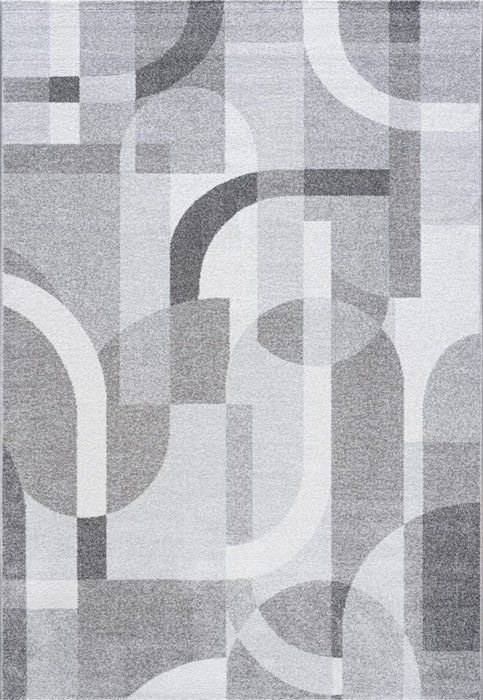 8'x10' Power-Loomed Modern Geometrical Style Grey/White Area Rug – KB Rugs
