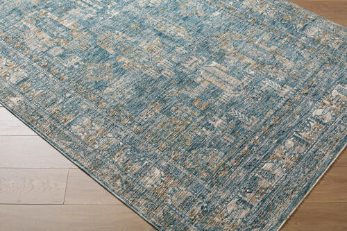 Livabliss Mirabel machinaal geweven vloerkleed — Denim / Camel | MBE-2301