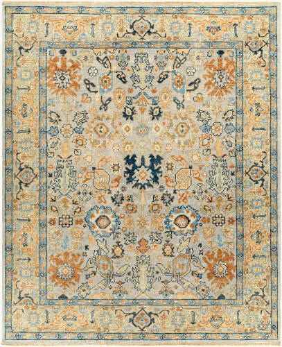 Reign Handgemaakt wollen vloerkleed — Zachtblauw & Zand | REG-2314 - performance