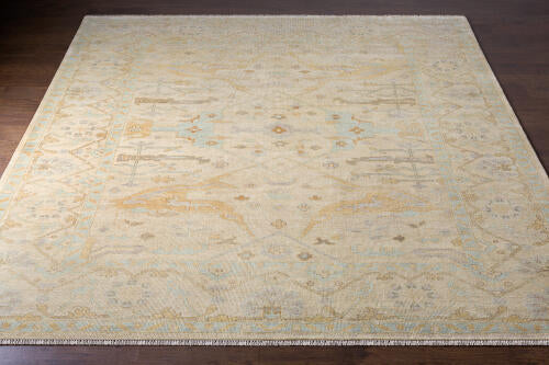 Antique Handmade Wool Rug — Ivory / Tan | ATQ-1000