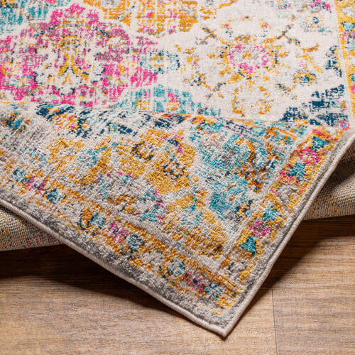 Livabliss Harput Machine Woven Rug — Multicolor Diamond Medallion | HAP-1018 - construction