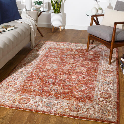 Livabliss  Mirabel Machine Woven Rug — Rust / Cream | MBE-2307 - colour & pattern