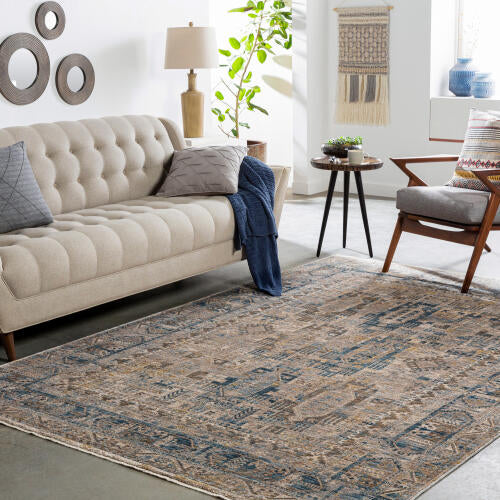 Livabliss Mirabel Machinaal Geweven Vloerkleed — Ivoor / Denim | MBE-2302