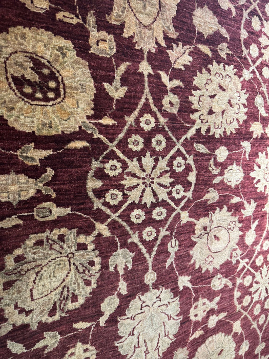8'x10' Hand-Knotted Chobi Beige/Burgundy Area Rug – KB Rugs