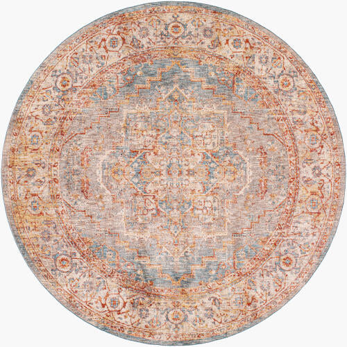 Livabliss Mirabel machinaal geweven vloerkleed — Roest / Blauw | MBE-2310
