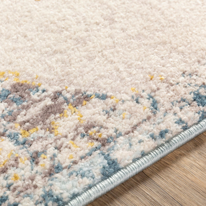 Ankara Machinaal Geweven Vloerkleed — Ivoor / Blauw | AKR-2309