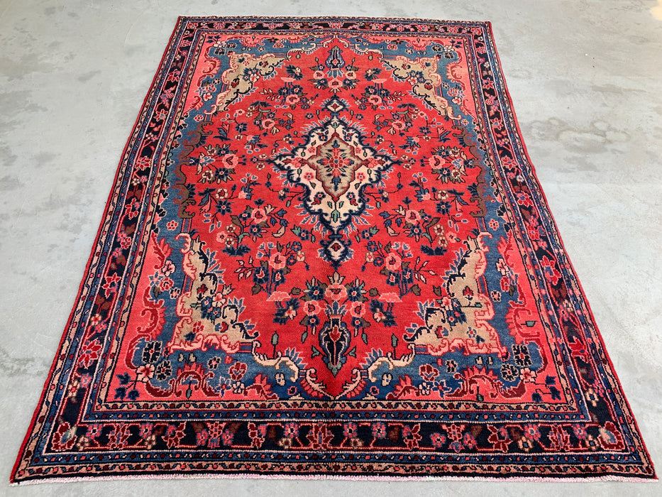 10'2 x 7'3 handgeknoopt Perzisch wollen tapijt - Koraalkleurig bloemenmedaillonontwerp - KBHM-1000