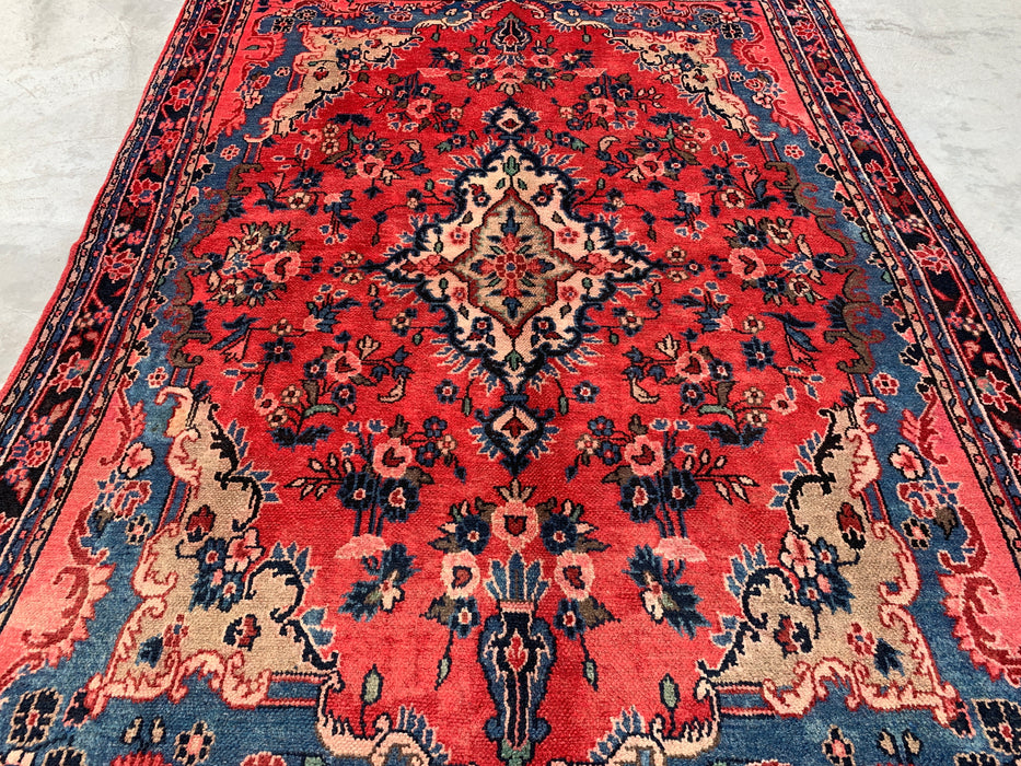 10'2 x 7'3 handgeknoopt Perzisch wollen tapijt - Koraalkleurig bloemenmedaillonontwerp - KBHM-1000