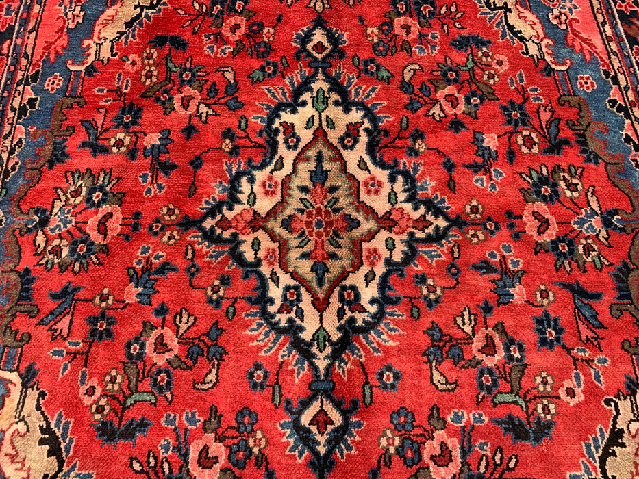10'2 x 7'3 handgeknoopt Perzisch wollen tapijt - Koraalkleurig bloemenmedaillonontwerp - KBHM-1000