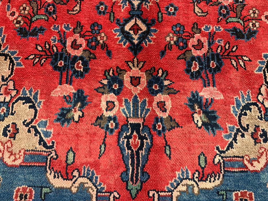 10'2 x 7'3 handgeknoopt Perzisch wollen tapijt - Koraalkleurig bloemenmedaillonontwerp - KBHM-1000