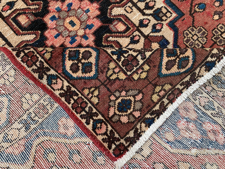 6'3 x 4'9 handgeknoopt Perzisch wollen tapijt - Mauve & blauw geometrisch medaillonontwerp - KBHM-1001