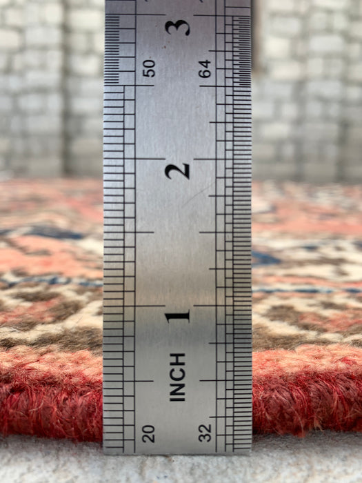 Handgemaakt Perzisch wollen vloerkleed 7x10 - Taupekleurig Perzisch stijl kleed met bloemenmedaillon - Exacte afmeting 9'8" x 6'11" - KBHM-1002