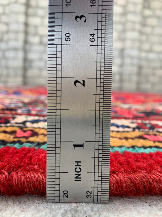 9'11 x 7'1 handgeknoopt Perzisch wollen tapijt - Rood floraal medaillonontwerp - KBHM-1003