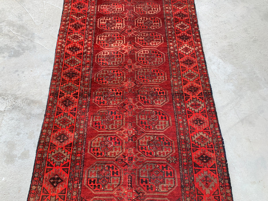 6'4 x 3'2 Handgeknoopt Perzisch wollen tapijt - Rood geometrisch tribaal ontwerp - KBHM-1005