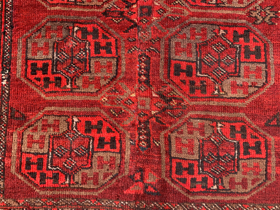 6'4 x 3'2 Handgeknoopt Perzisch wollen tapijt - Rood geometrisch tribaal ontwerp - KBHM-1005