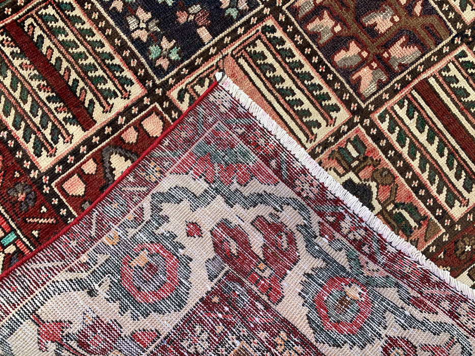 Handgemaakt Perzisch wollen vloerkleed 7x10 - Veelkleurig geometrisch patchwork kleed in Perzische stijl - Exacte afmeting 9'5" x 6'7" - KBHM-1006