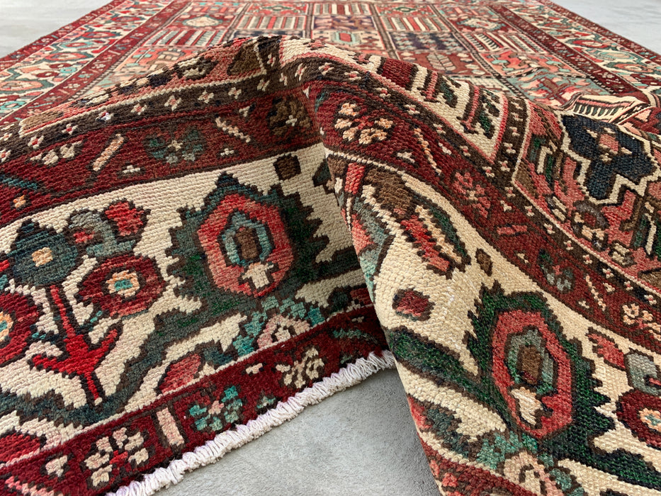 Handgemaakt Perzisch wollen vloerkleed 7x10 - Veelkleurig geometrisch patchwork kleed in Perzische stijl - Exacte afmeting 9'5" x 6'7" - KBHM-1006