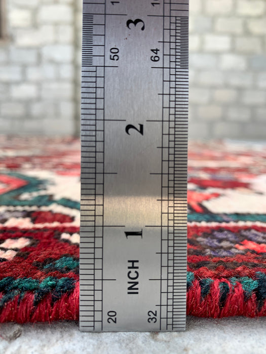Handgemaakt Perzisch wollen vloerkleed 7x10 - Veelkleurig geometrisch patchwork kleed in Perzische stijl - Exacte afmeting 9'5" x 6'7" - KBHM-1006