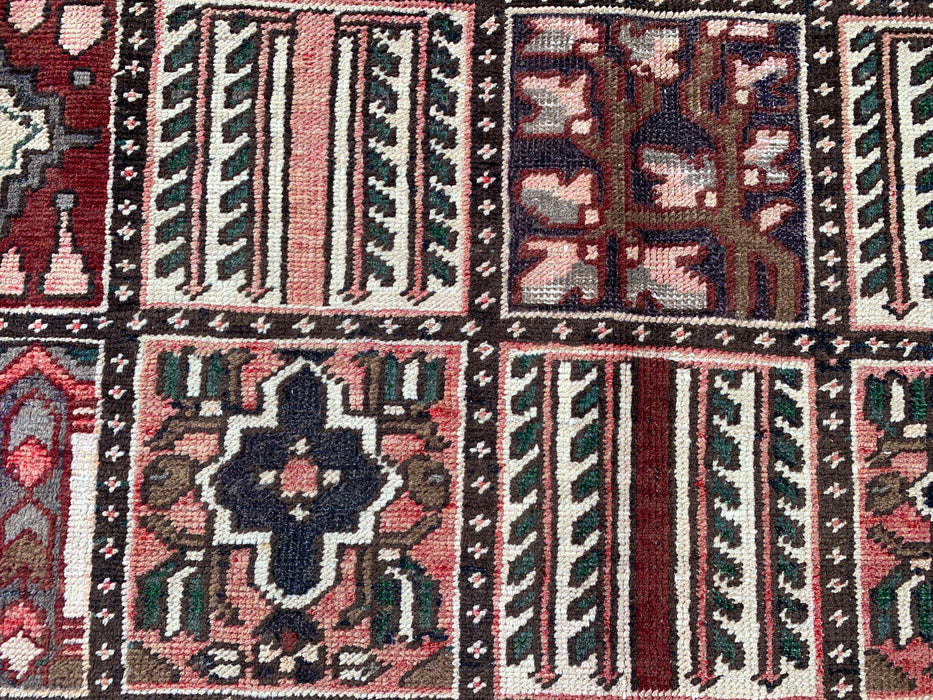 Handgemaakt Perzisch wollen vloerkleed 7x10 - Veelkleurig geometrisch patchwork kleed in Perzische stijl - Exacte afmeting 9'5" x 6'7" - KBHM-1006