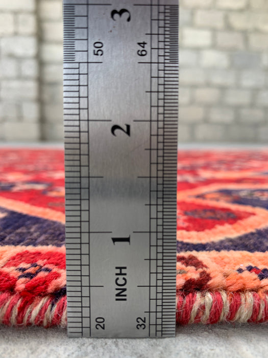 211 x 114 cm Handgeknoopt Perzisch wollen tapijt - Rood tribaal medaillonmotief - KBHM-1008