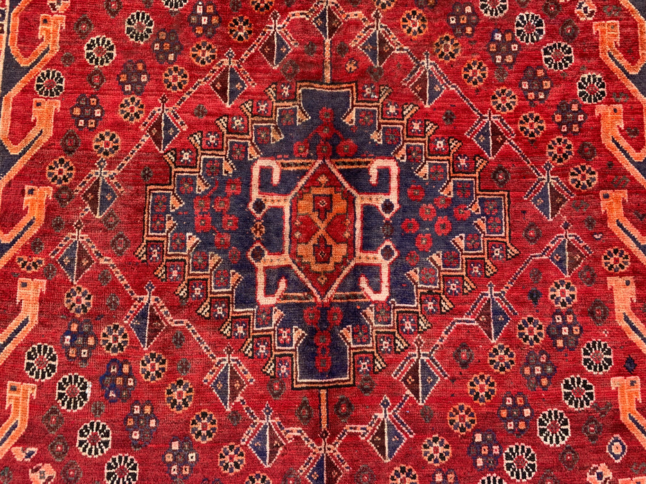 211 x 114 cm Handgeknoopt Perzisch wollen tapijt - Rood tribaal medaillonmotief - KBHM-1008