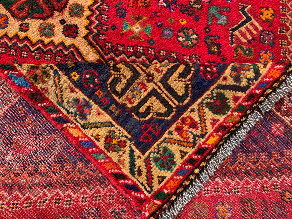 297 x 119 cm handgeknoopt Perzisch wollen loper - Rood tribaal medaillonmotief - KBHM-1014