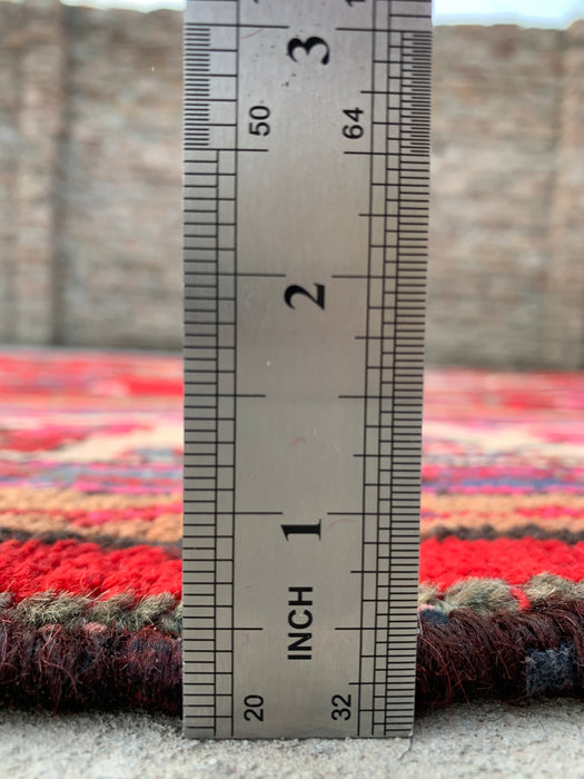 10'7 x 6'11 Handgeknoopt Perzisch wollen tapijt - Rood floraal medaillonontwerp - KBHM-1015