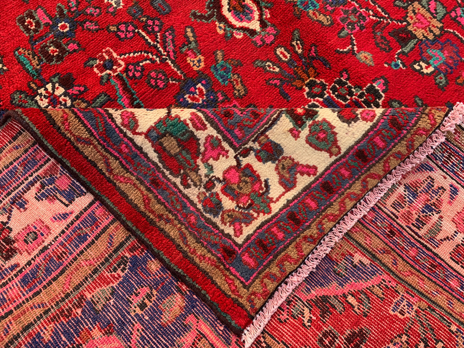 10'7 x 6'11 Handgeknoopt Perzisch wollen tapijt - Rood floraal medaillonontwerp - KBHM-1015