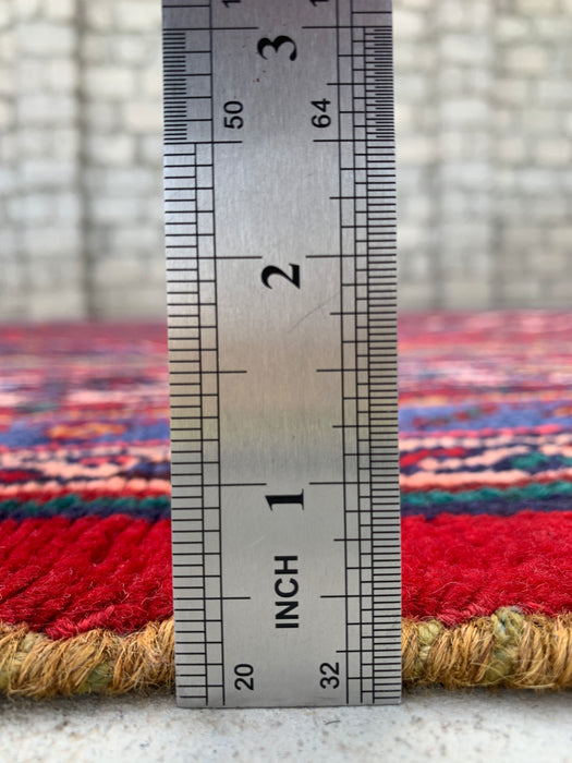 9'11 x 6'11 handgeknoopt Perzisch wollen tapijt - Rood medaillonontwerp - KBHM-1016