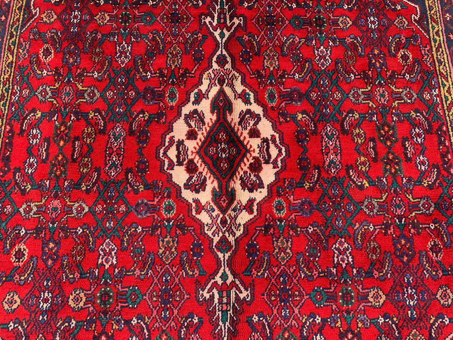 9'11 x 6'11 handgeknoopt Perzisch wollen tapijt - Rood medaillonontwerp - KBHM-1016
