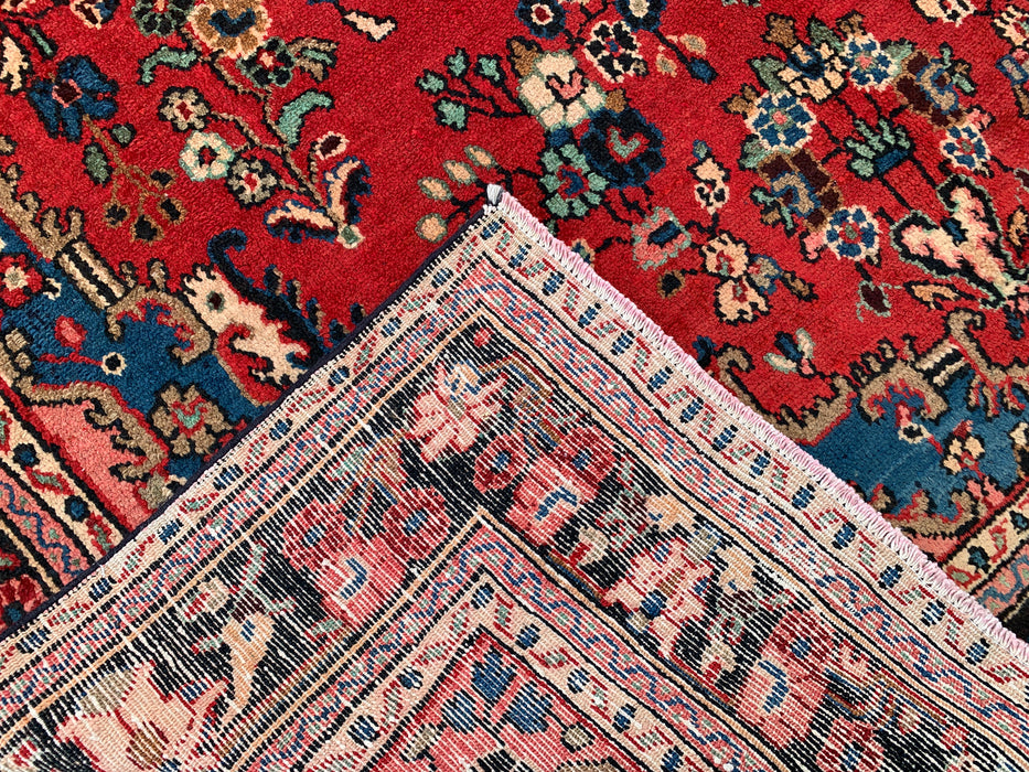 9'3 x 7'2 handgeknoopt Perzisch wollen tapijt - Rood floraal medaillonontwerp - KBHM-1017