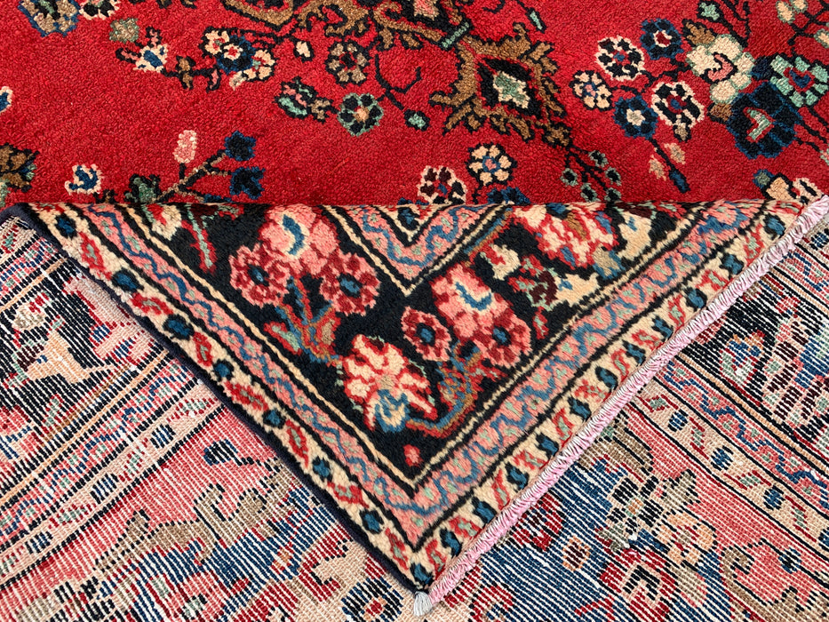 9'3 x 7'2 handgeknoopt Perzisch wollen tapijt - Rood floraal medaillonontwerp - KBHM-1017
