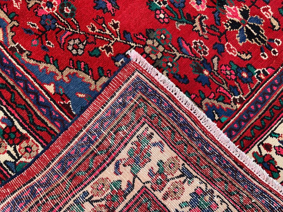 10'0 x 6'10 Handgeknoopt Perzisch wollen vloerkleed - Rood Perzisch vloerkleed met bloemenmedaillon - KBHM-1018