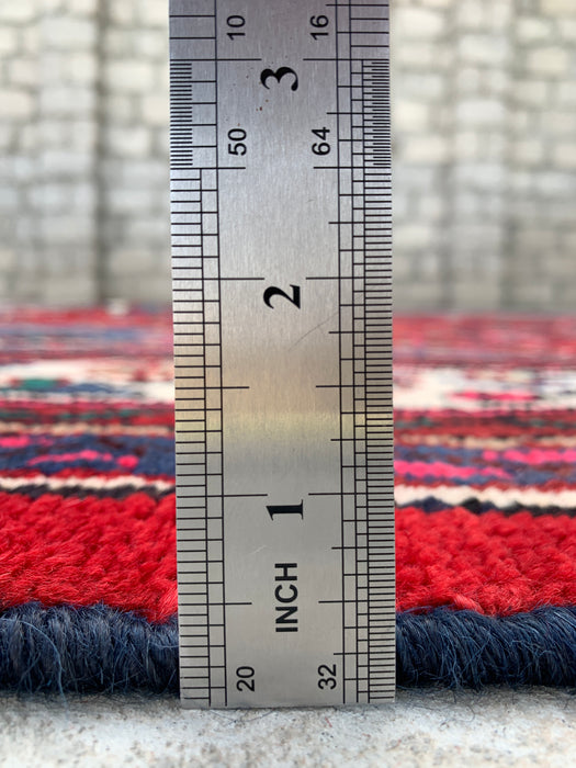 10'0 x 6'10 Handgeknoopt Perzisch wollen vloerkleed - Rood Perzisch vloerkleed met bloemenmedaillon - KBHM-1018