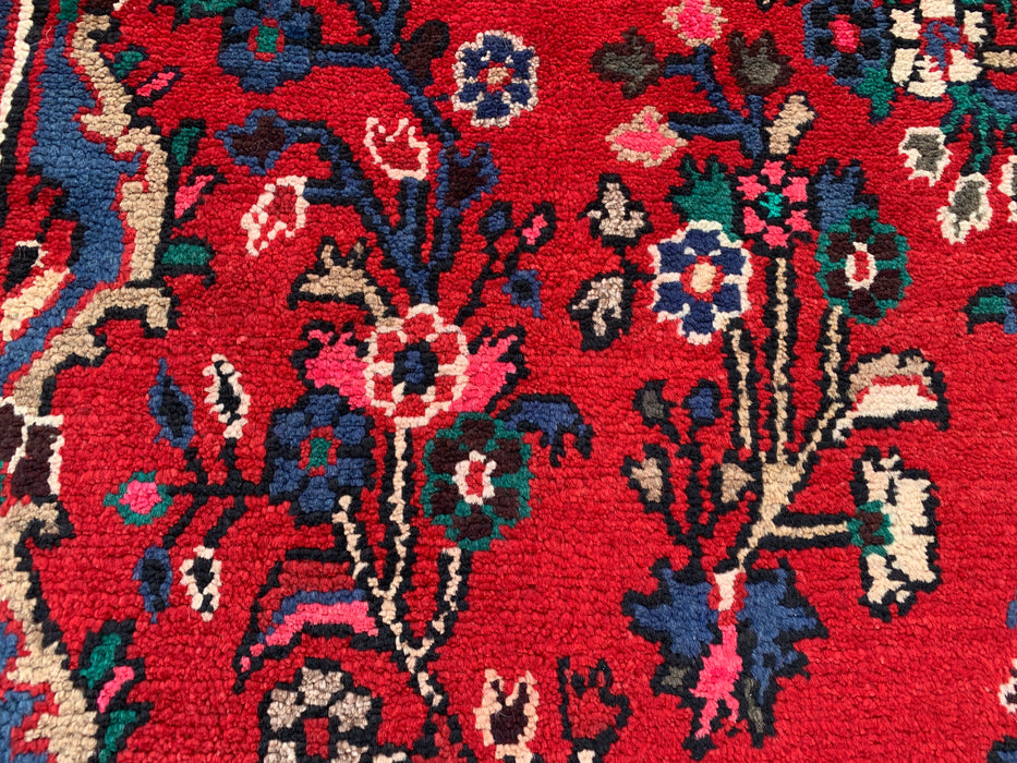10'0 x 6'10 Handgeknoopt Perzisch wollen vloerkleed - Rood Perzisch vloerkleed met bloemenmedaillon - KBHM-1018