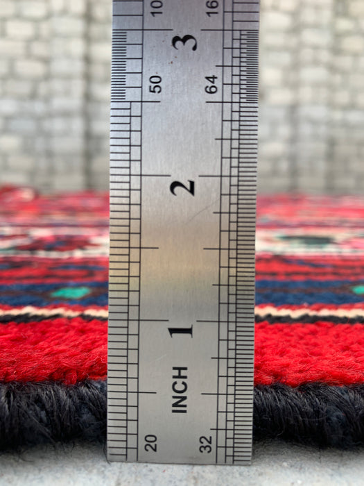 9'11 x 6'11 Handgeknoopt Perzisch wollen tapijt - Rood bloemenmedaillonontwerp - KBHM-1020