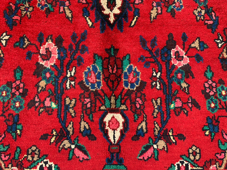 9'11 x 6'11 Handgeknoopt Perzisch wollen tapijt - Rood bloemenmedaillonontwerp - KBHM-1020