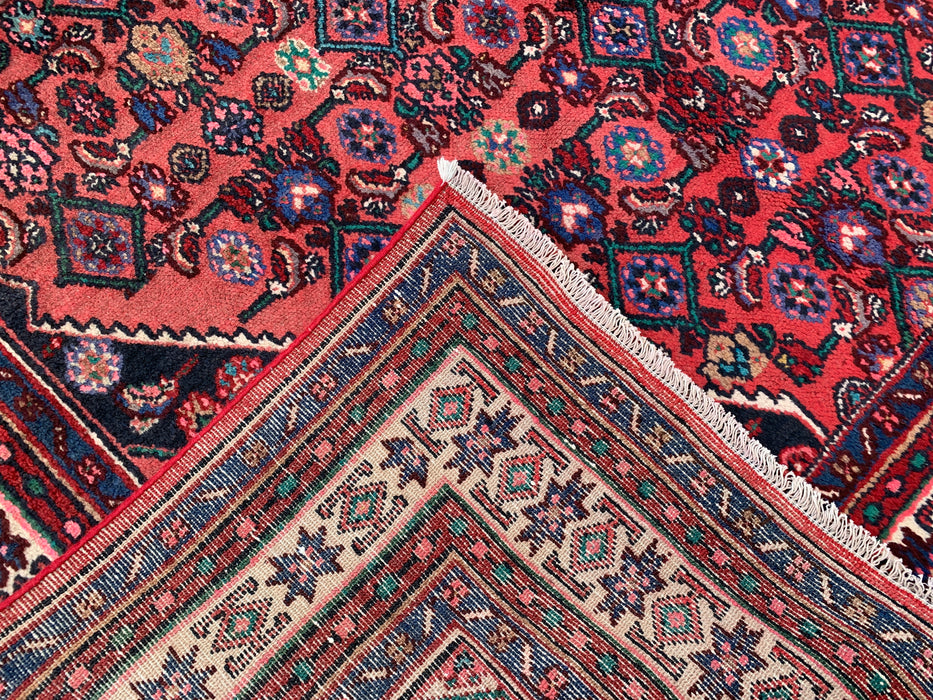 Handgemaakt Perzisch wollen vloerkleed 213x305 cm - Koraalkleurig geometrisch medaillon Perzisch stijl kleed - Exacte afmeting 302 cm x 206 cm - KBHM-1021