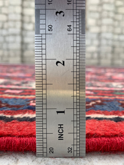 Handgemaakt Perzisch wollen vloerkleed 213x305 cm - Koraalkleurig geometrisch medaillon Perzisch stijl kleed - Exacte afmeting 302 cm x 206 cm - KBHM-1021