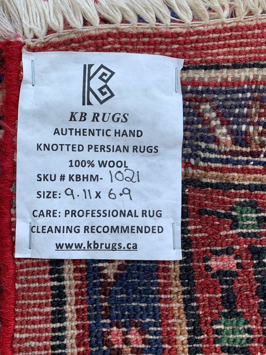 Handgemaakt Perzisch wollen vloerkleed 213x305 cm - Koraalkleurig geometrisch medaillon Perzisch stijl kleed - Exacte afmeting 302 cm x 206 cm - KBHM-1021
