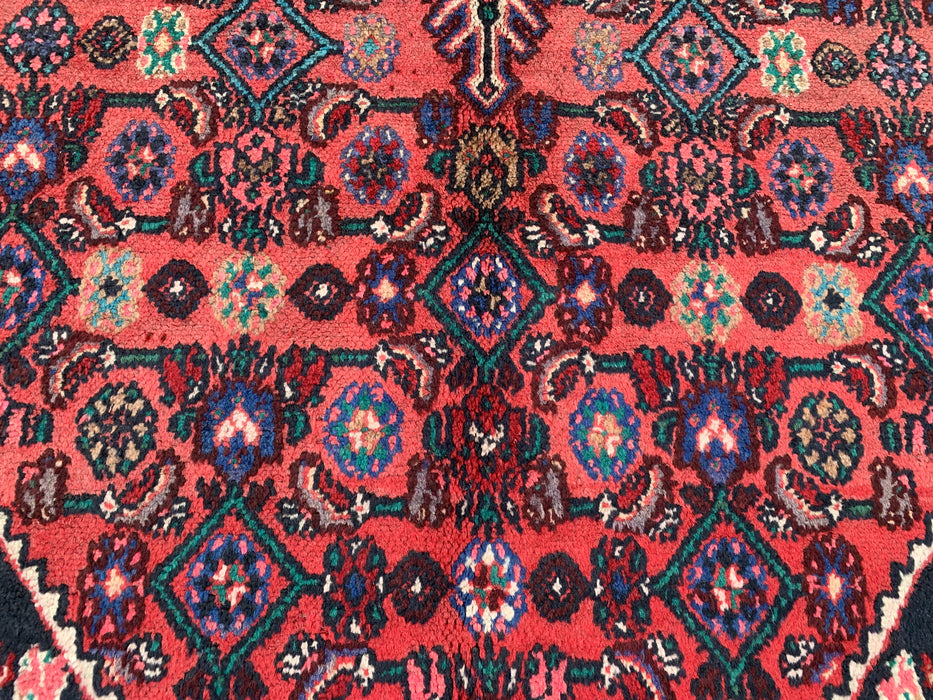 Handgemaakt Perzisch wollen vloerkleed 213x305 cm - Koraalkleurig geometrisch medaillon Perzisch stijl kleed - Exacte afmeting 302 cm x 206 cm - KBHM-1021