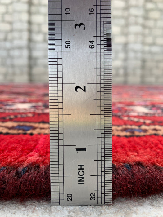 9'10 x 7'1 handgeknoopt Perzisch wollen tapijt - Koraalkleurig geometrisch medaillonontwerp - KBHM-1023
