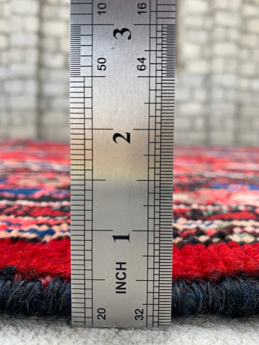 Handgemaakt Perzisch wollen vloerkleed 7x10 - Rood, marineblauw & ivoor traditioneel medaillon vloerkleed in Perzische stijl - Exacte afmeting 9'11" x 7'1" - KBHM-1025