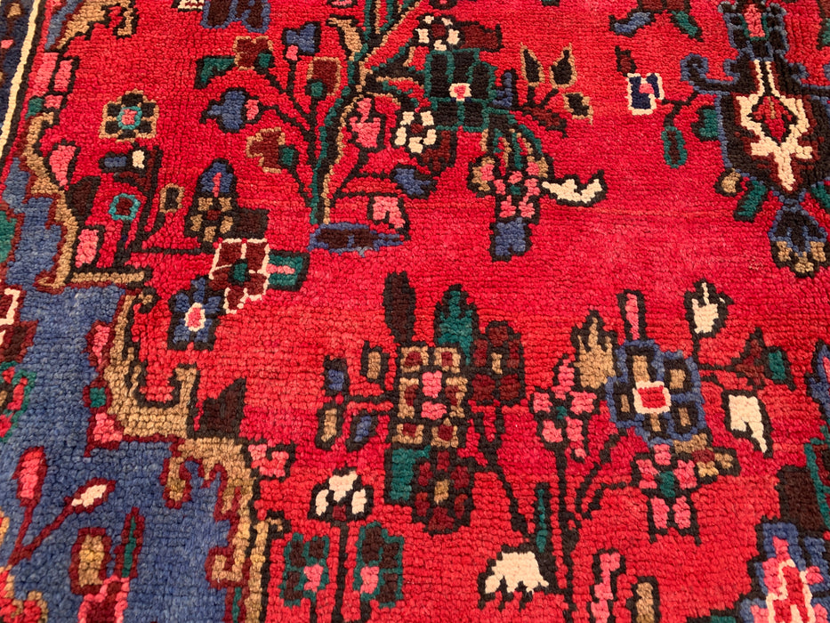 Handgemaakt Perzisch wollen vloerkleed 213x305 cm - Rood, blauw & ivoorkleurig traditioneel Perzisch tapijt met medaillon - Exacte afmetingen 310 cm x 221 cm - KBHM-1028