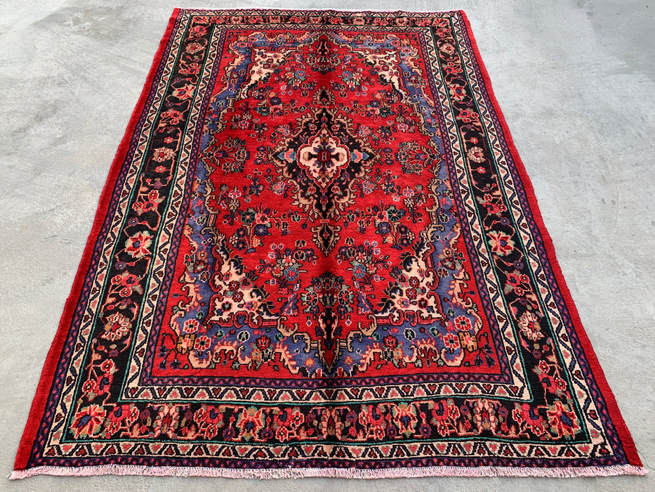 Handgemaakt Perzisch wollen karpet 213x305 - Rood, blauw & ivoor traditioneel Perzisch tapijt met medaillon - Exacte afmeting 315 cm x 216 cm - KBHM-1032
