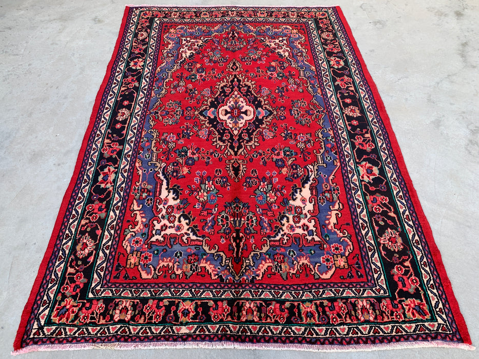 Handgemaakt Perzisch wollen karpet 213x305 - Rood, blauw & ivoor traditioneel Perzisch tapijt met medaillon - Exacte afmeting 315 cm x 216 cm - KBHM-1032