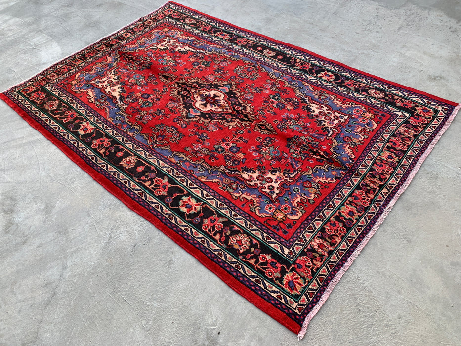 Handgemaakt Perzisch wollen karpet 213x305 - Rood, blauw & ivoor traditioneel Perzisch tapijt met medaillon - Exacte afmeting 315 cm x 216 cm - KBHM-1032