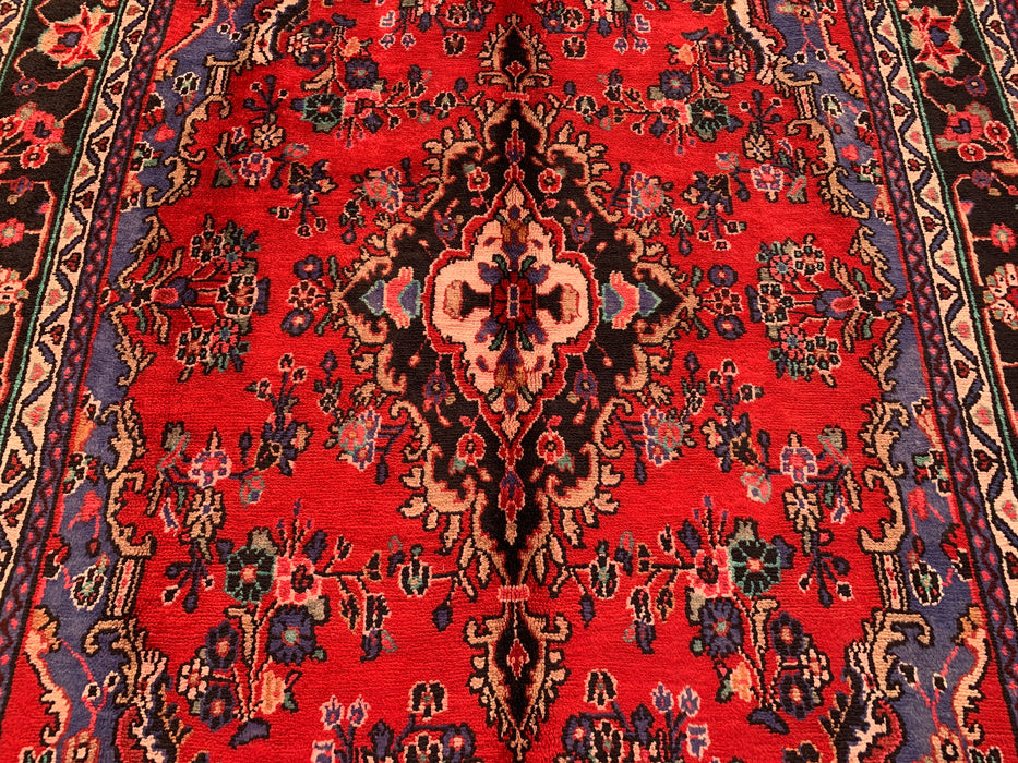 Handgemaakt Perzisch wollen karpet 213x305 - Rood, blauw & ivoor traditioneel Perzisch tapijt met medaillon - Exacte afmeting 315 cm x 216 cm - KBHM-1032