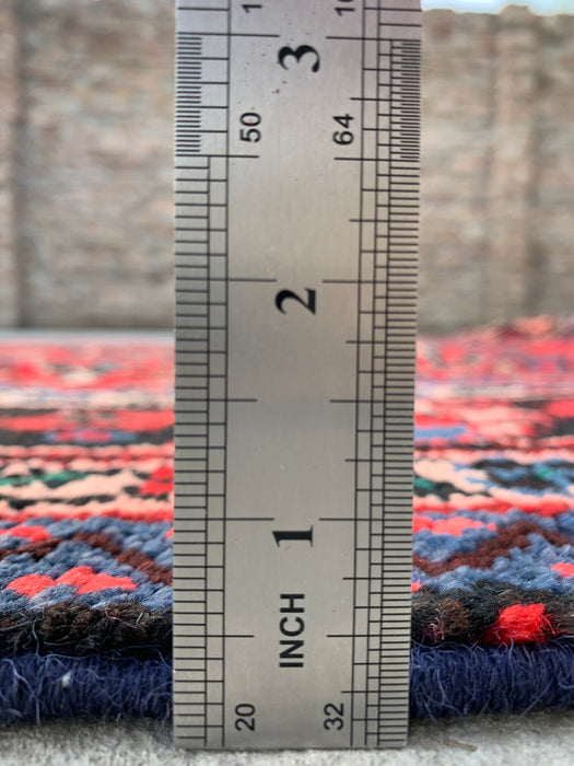 Handmade Persian Wool Area Rug 7x10 - Red, Navy & Ivory Traditional Medallion Persian Style Rug - Exact Size 9'7" x 6'4" - KBHM-1036