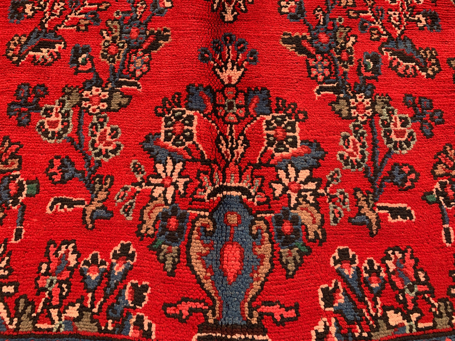 Handmade Persian Wool Area Rug 7x10 - Red, Navy & Ivory Traditional Medallion Persian Style Rug - Exact Size 9'7" x 6'4" - KBHM-1036